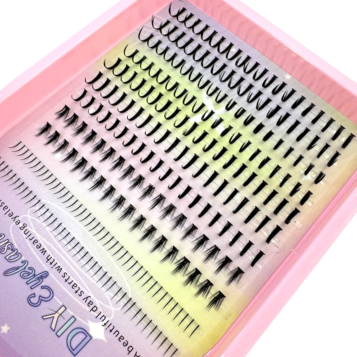 11 Reihen Spikes Wimperncluster mit unteren Wimpern Einzelne Wimpernverlängerungen Manga Vorgefertigte Fächerwimpernverlängerungen Wispy Wimpern