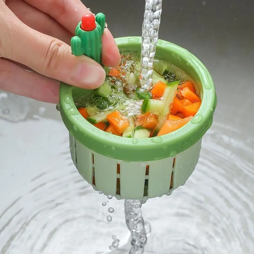 Cactus Kitchen Sink Drain Strainer With Handle Plastic Waste Filter Kitchen Food Slag Strainer Kitchen Accessories ﻿