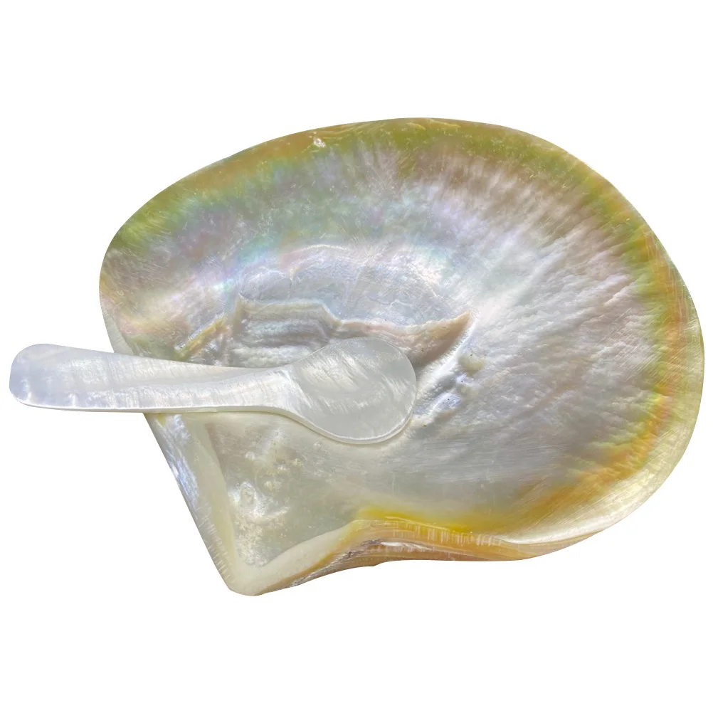 

1 set Shell Dining Spoon Set Natural Pearl Plates Snack Food Storage Multipurpose Dessert Tray Home Restaurant Kitchen