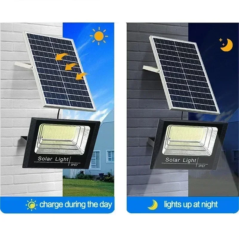 25W-100W  Solar Flood Lights Remote Control Powered Spotlight Outdoor Waterproof IP67 Villa Street Lamp Adjustable Angle