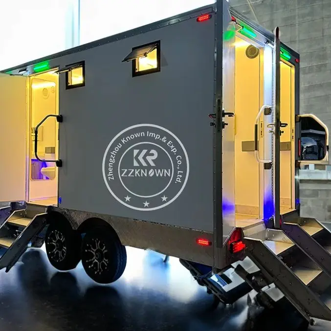 

Outdoor Portable Toilet Trailer Luxury Wedding Porta Potty Restroom Mobile Bathroom Trailer For Sale