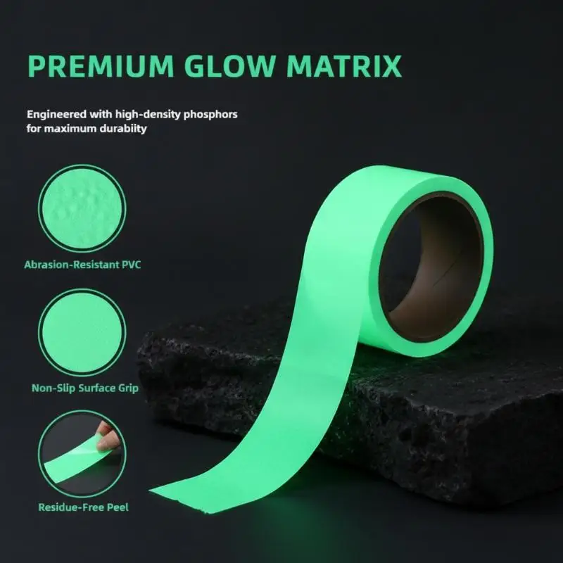 Glow In The Dark Luminous Warning Tape 1Pcs Strong Self-Adhesive Weather Resistant for Home Handrail Mark Outdoor Garden Path