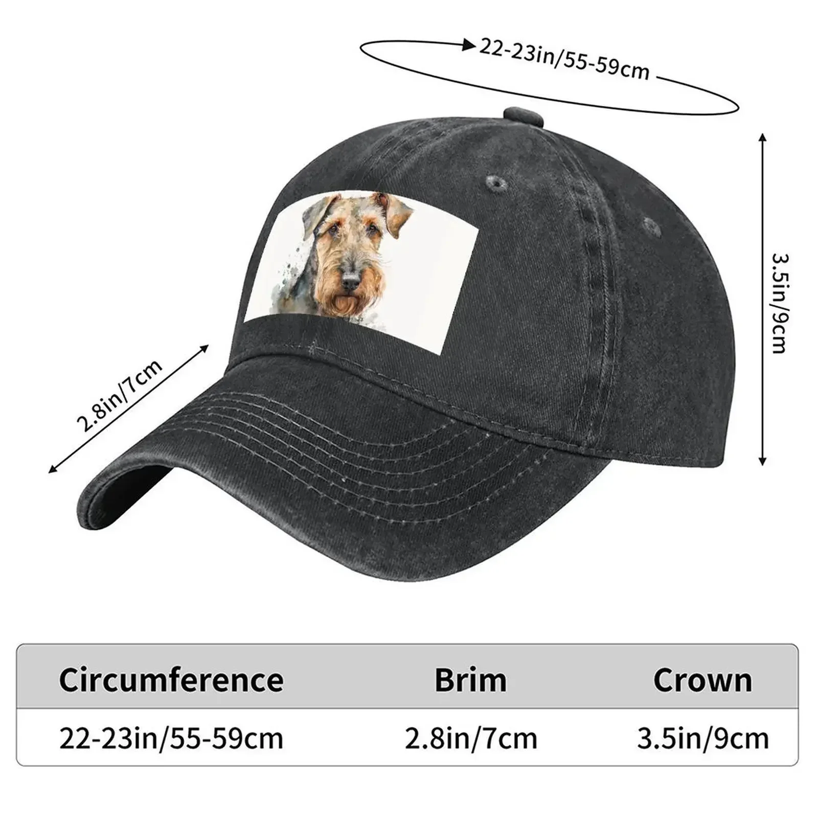 New Artistic Watercolor Of A Airedale Terrier Dog Baseball Cap Gentleman Hat Hats On Offer Cosplay Kids Hat Men's Luxury Women's