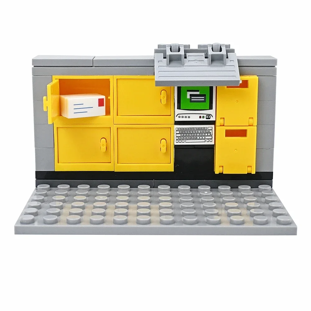 DIY Freundschaftsstadt Kompatibles Baustein-Set Mini-Lieferschrank Briefkasten Ziegelstein-Modell Kompatibel mit Möbeln zum Zusammenbauen Spielzeug – Detail 2