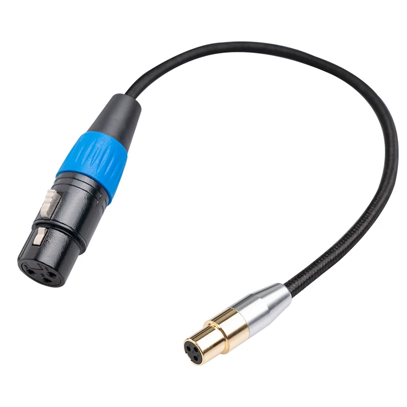 AS95 3Pin MINI XLR Female to Female Audio Cable 0.3M Microphone Extension Cord for Camera SLR Photography