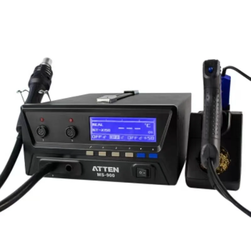 ATTEN MS-900 4-in-1 Desoldering Hot Air   Rework Station With Soldering Iron Suction Tin   Pick up Pen Soldering Tweezers