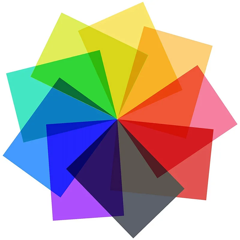 18Pcs Gel Light Filter Color Correction Colored Overlays Film Lighting Gel Filter For Film,Video,Photo,Stage(Multicolor)-[A49T]