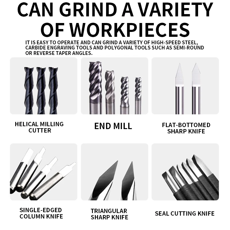 220V U3 Collets Universal Cutter Grinder Drill Sharpener  Machine End Mill Drill Cutter Grinding Tool