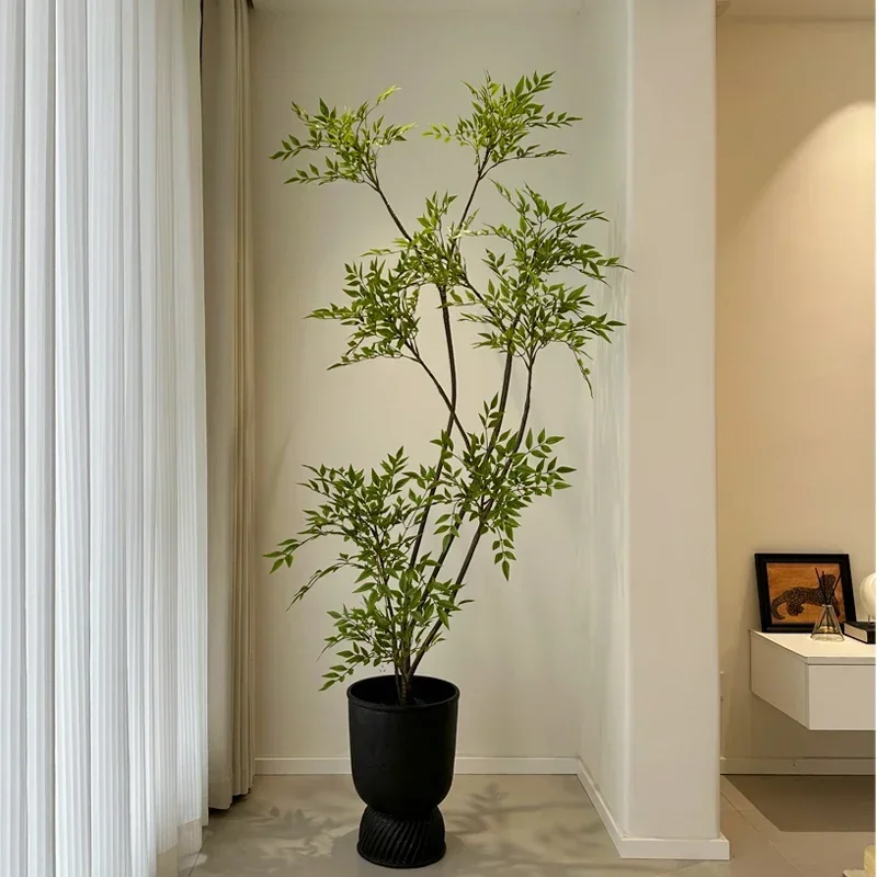 Nantian Bamboo Simulation Green Plant High-end Light Luxury Indoor Living Room Bionic Fake Plant Large Floor Potted Plant