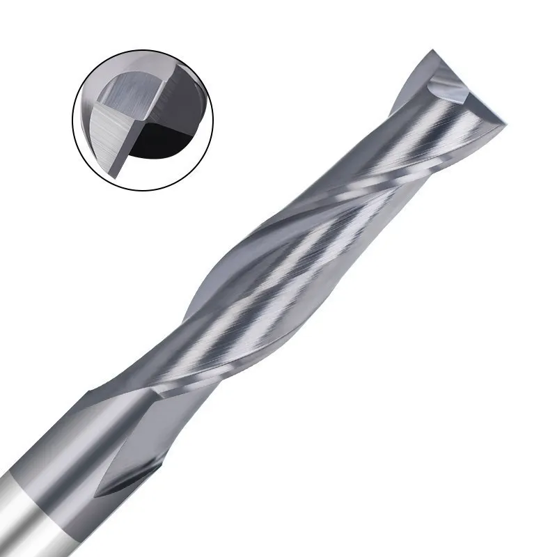 CMCP  Two Flutes Square Nose End Mill Carbide Upcut CNC Router Bits TiALN Coated, 1/4 inch 1/2 inch Shank Milling Cutter