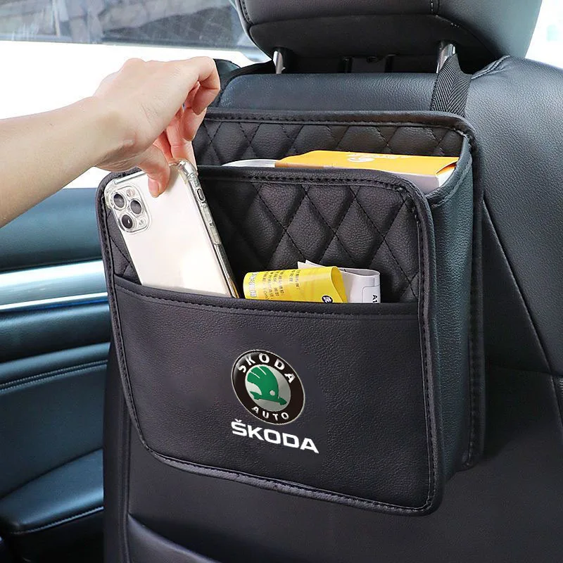 Car Seat Storage Bag Leather for Skoda octavia 2 a7 a5 rapid fabia yeti superb KAMIQ KAROQ kodiaq SCALA citigo virs Accessories