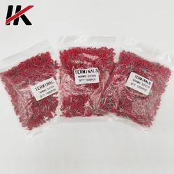 1000Pcs Tube Insutated Crimp Terminals Electrical Wire Cable Connector E0306 E0308 E0310 Cord End Ferrules VE Type 24AWG 0.34mm2