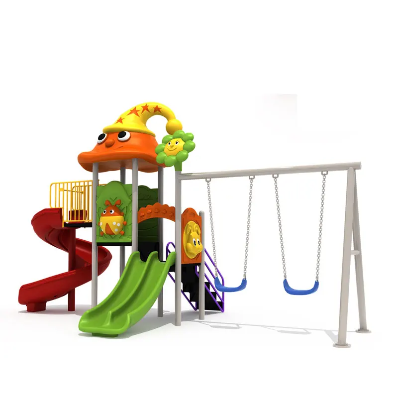 Sale Outdoor Playground Equipment with Children Plastic Slide Swing Sets Toys for Kids
