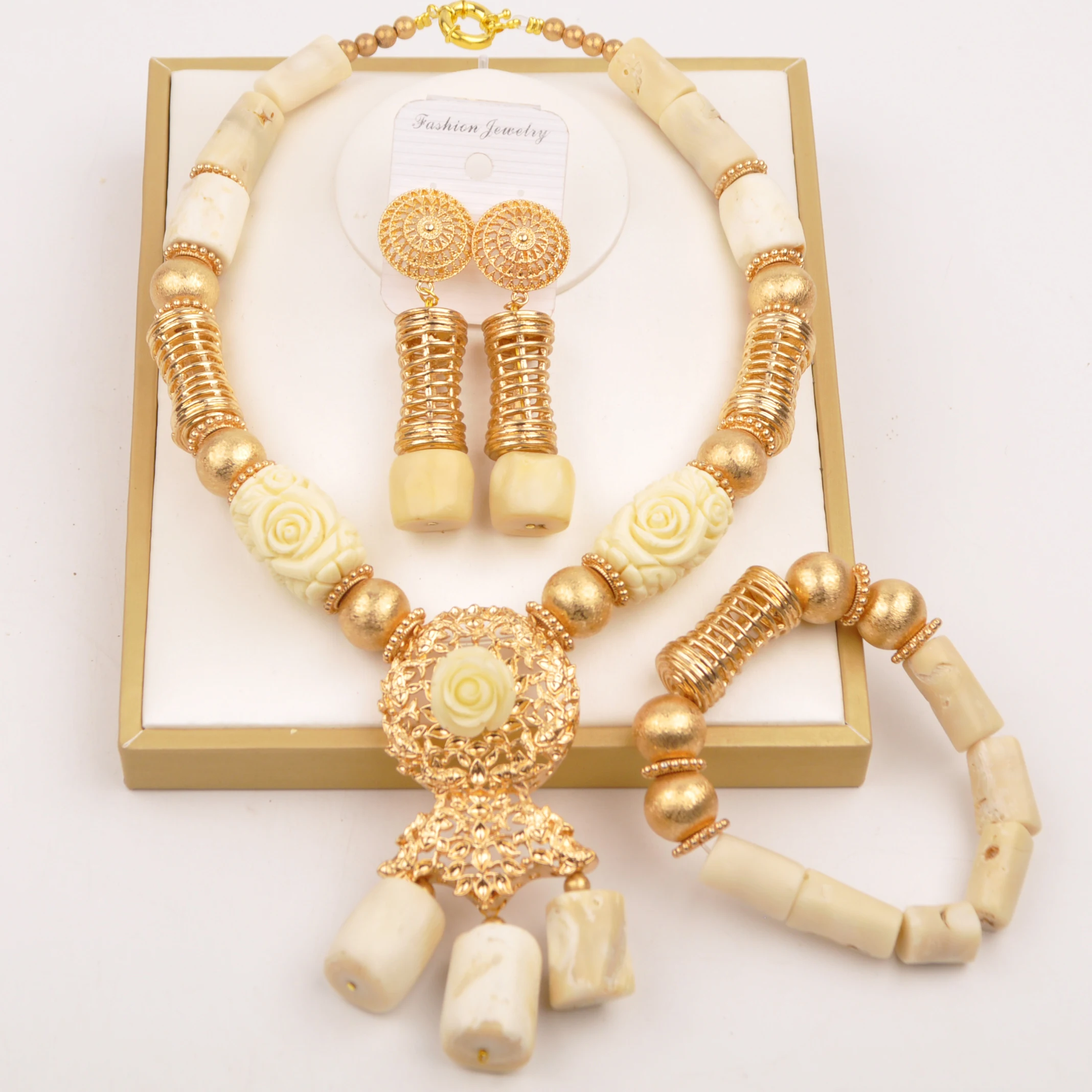 

Fashion Costume Necklace African Coral Jewelry Set Nigerian Wedding Set