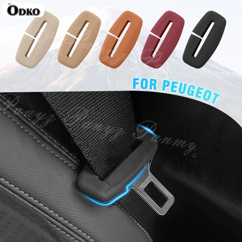 Car Seat Belt Buckle Protector Cover Soft Silicone Interior Accessories For Peugeot GT GTI GTLINE 3008 5008 4008 3008 308 208