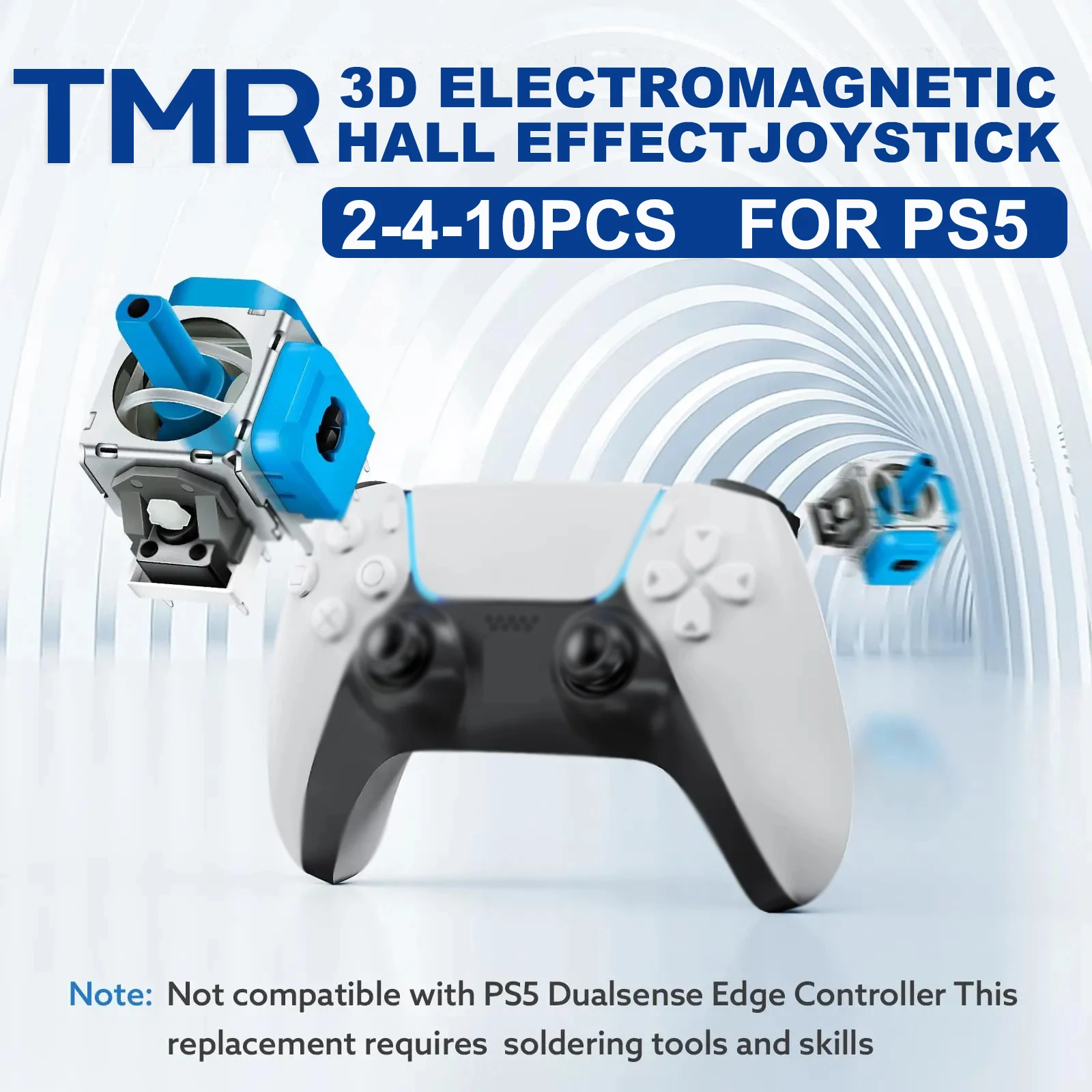 Lot de 2 à 4 à 10 joysticks électromagnétiques TMR pour manette PS5, kit de remplacement de mise à niveau sans dérive pour manette PS5, accessoires de capteur analogique 3D