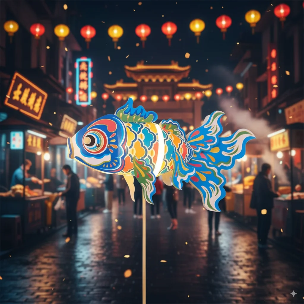 1pcs Goldfish Lantern Handmade DIY Lucky Goldfish Lantern Mid-Autumn Festival Intangible Cultural Heritage Children Lanterns