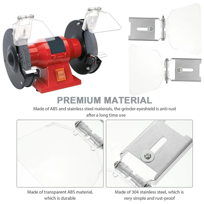 AC62-Bench Eyes Shield, 2 Pcs Eye Shield For Bench Eyeshield Replacement Kit For Most Bench Grinders