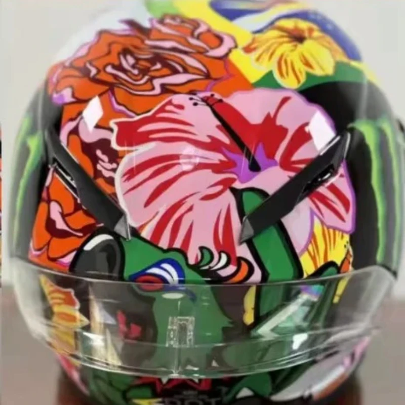 

Цветочный анфас шлем мотоциклетный шлем мужской гоночный автомобиль шлем для бега четыре сезона Casco мотокросс Capacete Cascos