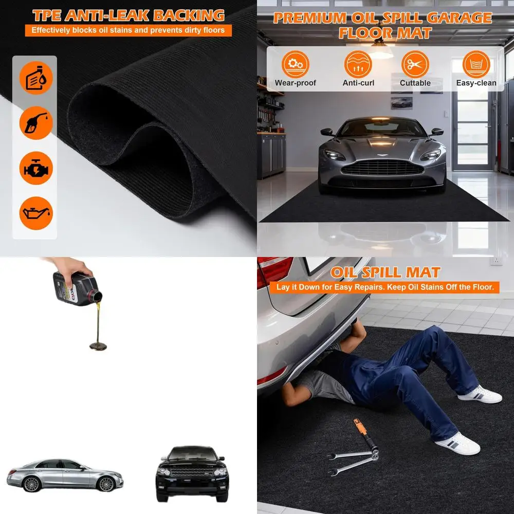 

Прочный коврик для пола гаража с антипротечной TPE-подложкой, защищает от масел, химикатов и пятен, многоразовый и моющийся.
