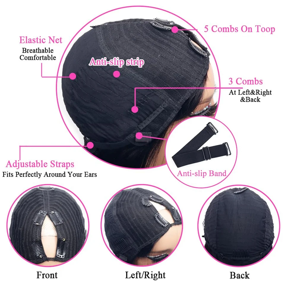 32 بوصة الخامس جزء شعر طبيعي مفرود باروكة كاملة آلة صنع نصف شعر مستعار شعر الإنسان لا ترك لا الغراء مستقيم الخامس جزء الباروكات شعر الإنسان