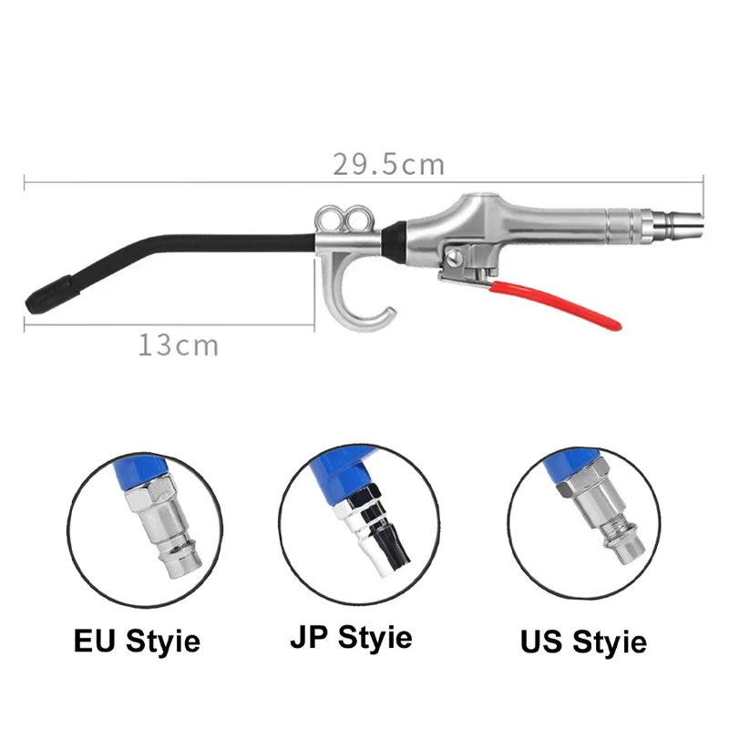 Air Blow Gun Aluminum Air Dust Gun Angled Bent Nozzle Pistol Grip Pneumatic High Pressure