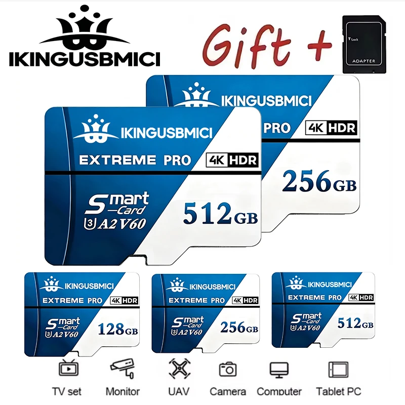 Efficient Micro TF SD Card TF Cards Memory Card SD Cards 32GB 64GB 256GB Ultra HD Shockproof A1 for Gaming Driving Recorder