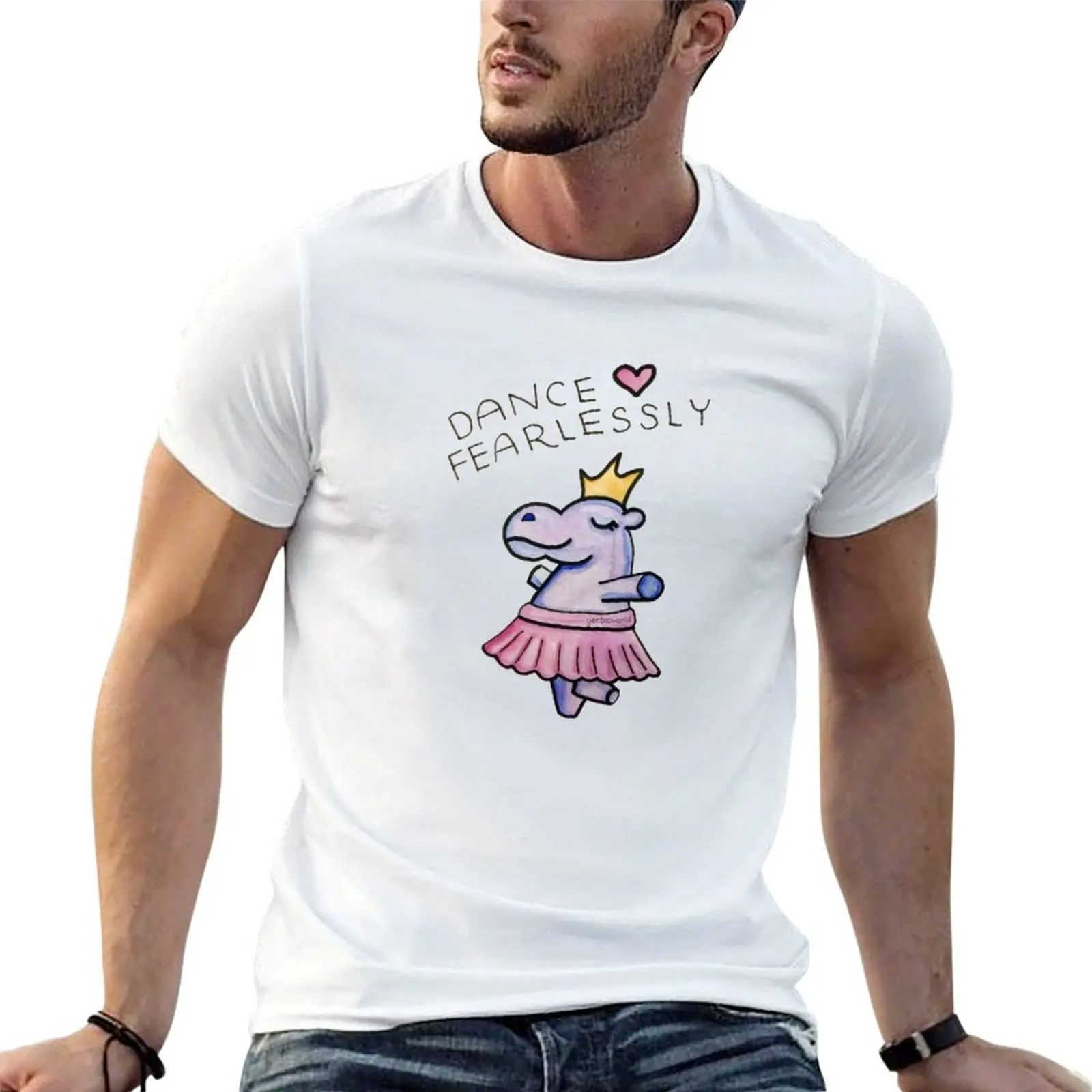 T-shirt Dance Fearlessly, haut décontracté à imprimé tendance