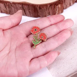 fashion flower enamel pin, plant badge jewelry gift