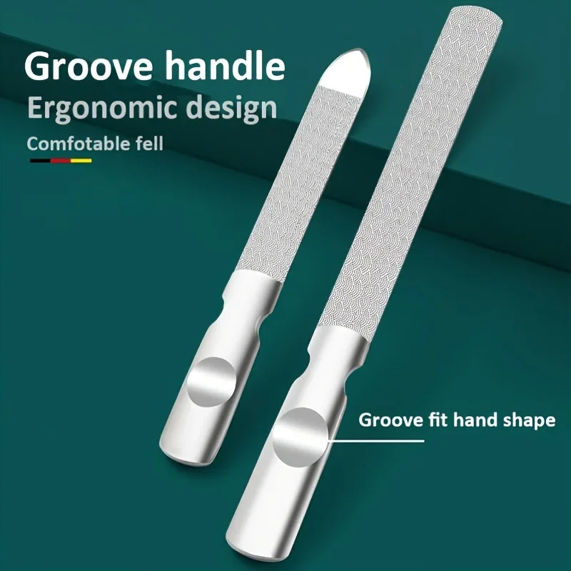 ตะไบเล็บสองด้านคุณภาพสูง สแตนเลส สำหรับทำเล็บมือและเล็บเท้า สำหรับมืออาชีพ อุปกรณ์ดูแลเล็บมือและเล็บเท้า