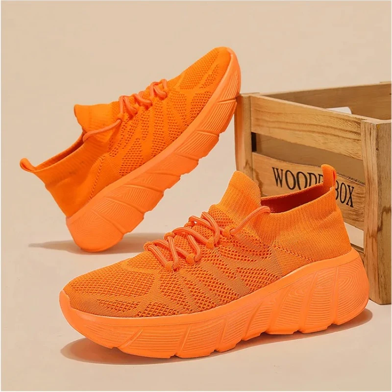 

Новая мужская повседневная спортивная обувь, летние вязаные туфли на плоской подошве для скейтбординга, крутые уличные кроссовки 36-45