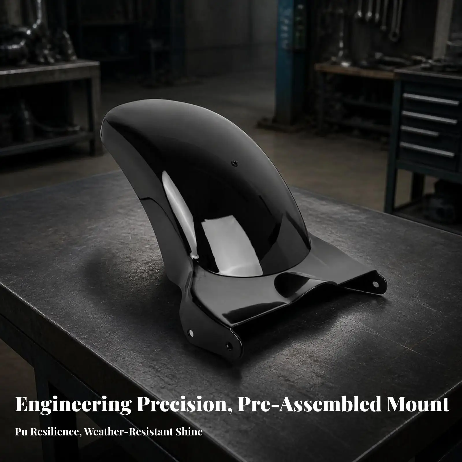 Glossy Black Motorcycle Rear Mudguard for Big Twin Bobber Bagger Custom Fit ABS Fender Splash Protector
