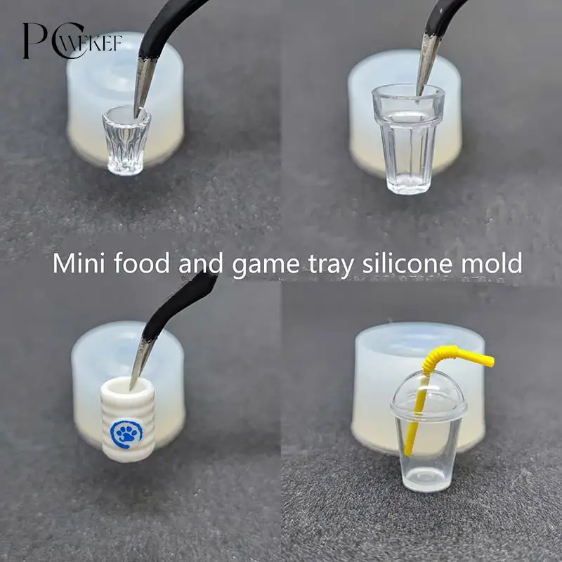 Dollhouse Cups Silicone Mold Dolls House Mini Sippy Cup Dollhouse Decoration Accessories Pretend Play Toy