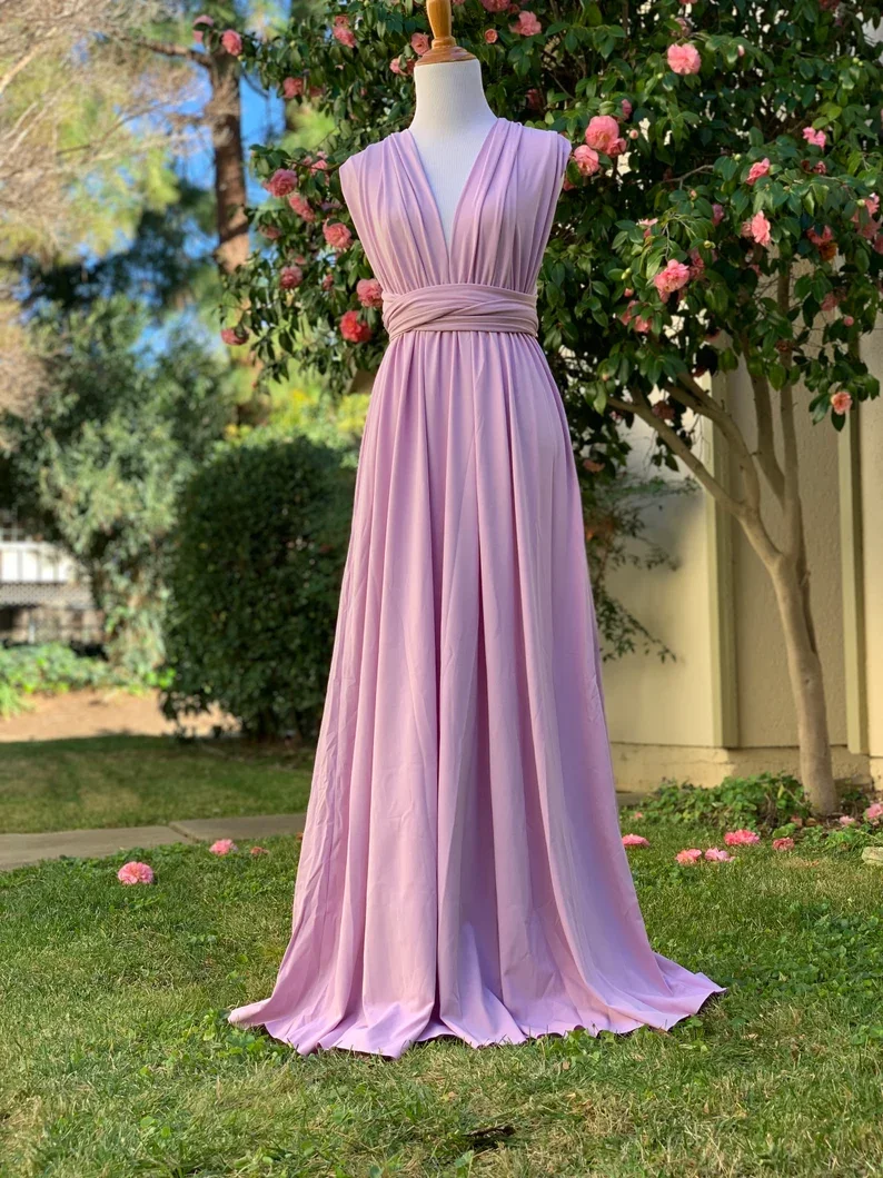 Lavender Bridesmaid Dress Infinity Multiway Maxi Dress Formal Wrap Wedding Evening Dress Wedding Cocktail Floor Length