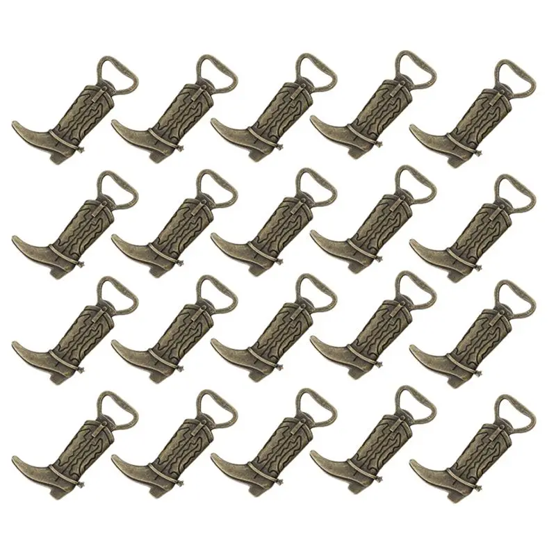 A56K Pack of 20 Cowboy Boot Bottle Openers, Wedding Gifts Vintage Beer Bottle Openers, Wedding Favors,Old Cyan