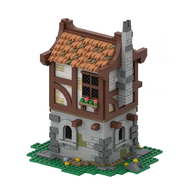 DIY personalizado casa pequeña medieval modelo 786 Uds regalo de vacaciones creativo juguetes de bloques de construcción MOC