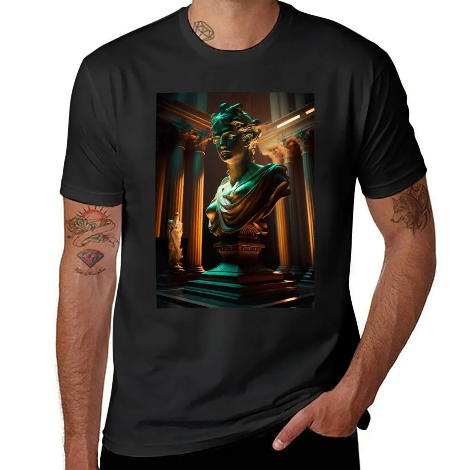 greek statue T-Shirt anime kawaii clothes anime clothes blacks Men's t-shirt