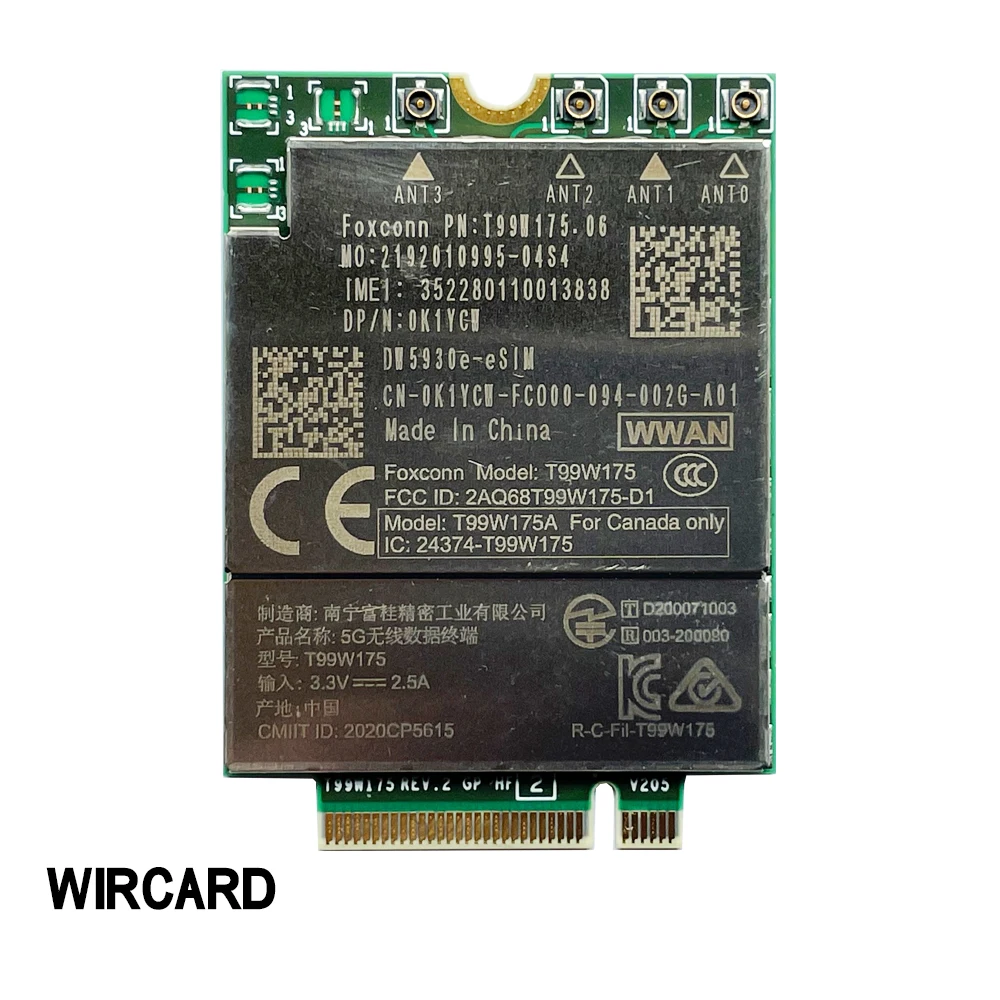 WIRCARD T99W175 DW5930e-eSIM X55 5G Module DP/N 0K1YCW for dell laptop Latitude 5430 7330