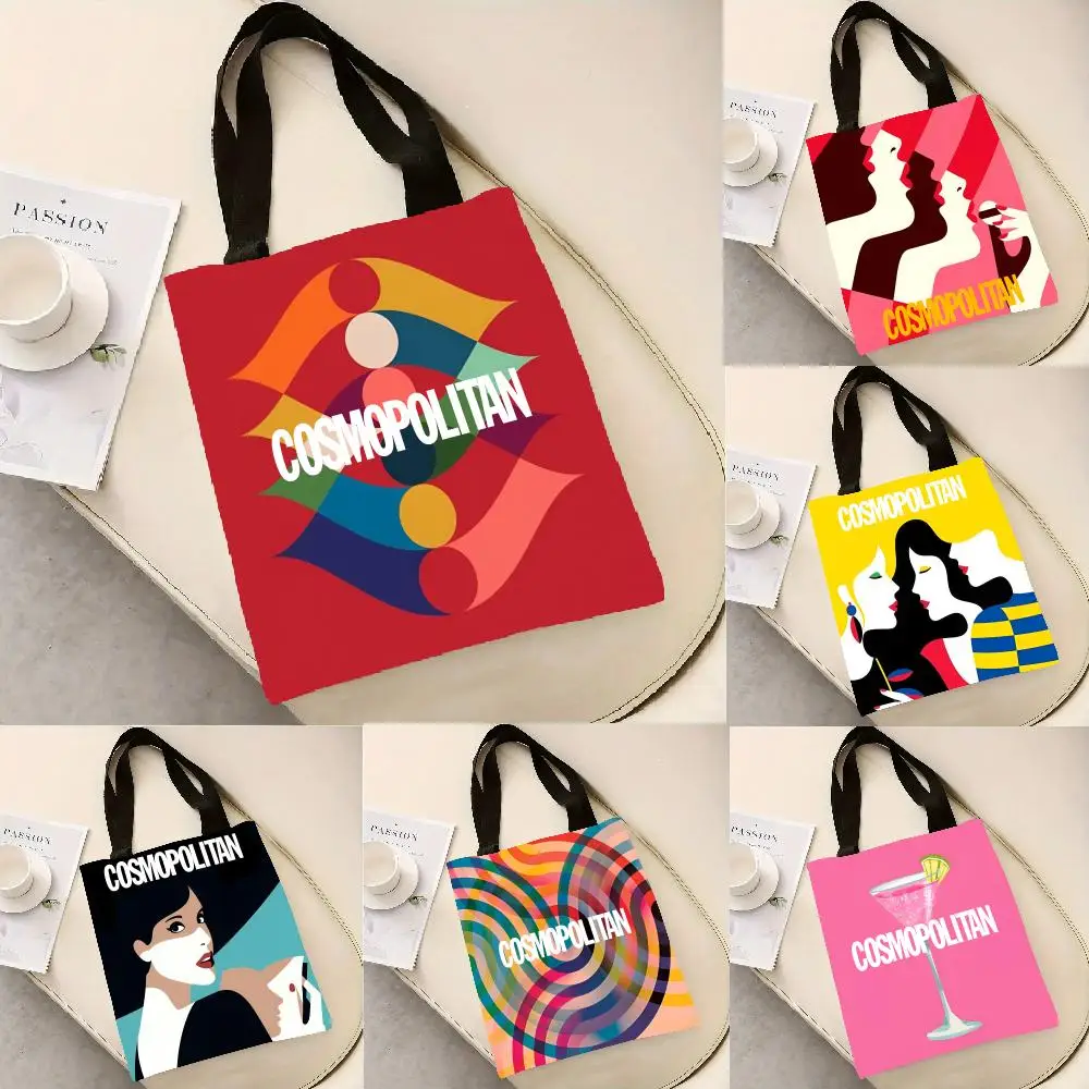 Bolsos de Almacenamiento Cosmopolíticos con Estilo Femenino y Confiable, Bolsa de Lona de Gran Capacidad para Estudiantes, Bolsa de Mano para Mamás