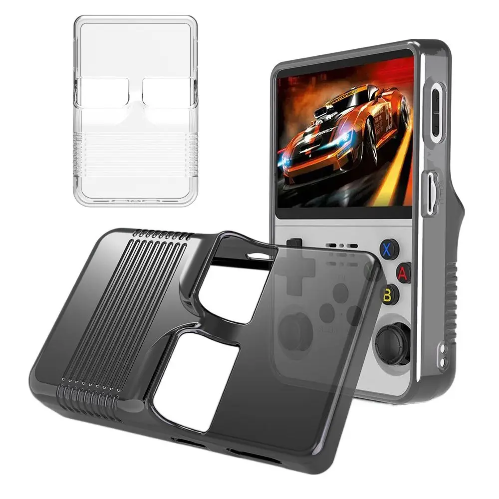 New TPU Transparent Case Anti-scratch Shockproof Storage Box Anti-fall Handheld Game Console Soft Shell for R36S