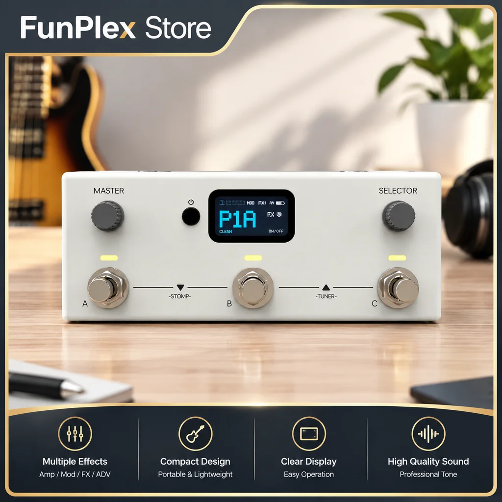 LIVTRA Mosaic Multifunctional Guitar Pedal Multi Effects Processor For Practice Song Transcribe Drum Programming