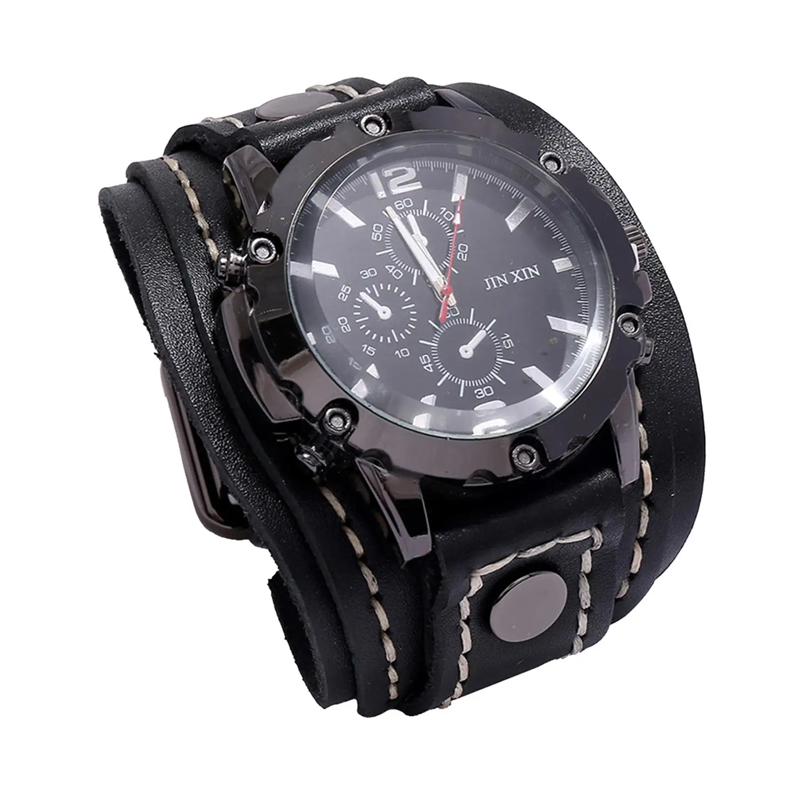 

Retro Punk Men Wristwatch Male Watch Bracelet Adjustable Leather Strap for Men Colleagues Boyfriend Father Male