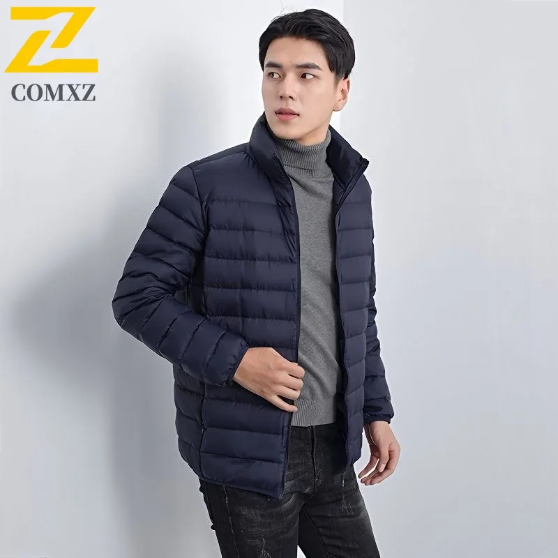 

Воротник-стойка с длинным рукавом, 90% белый утиный пух, ветрозащитное, водонепроницаемое, морозостойкое, хлопковое пальто, стеганая куртка, зимняя одежда, внутренний слой