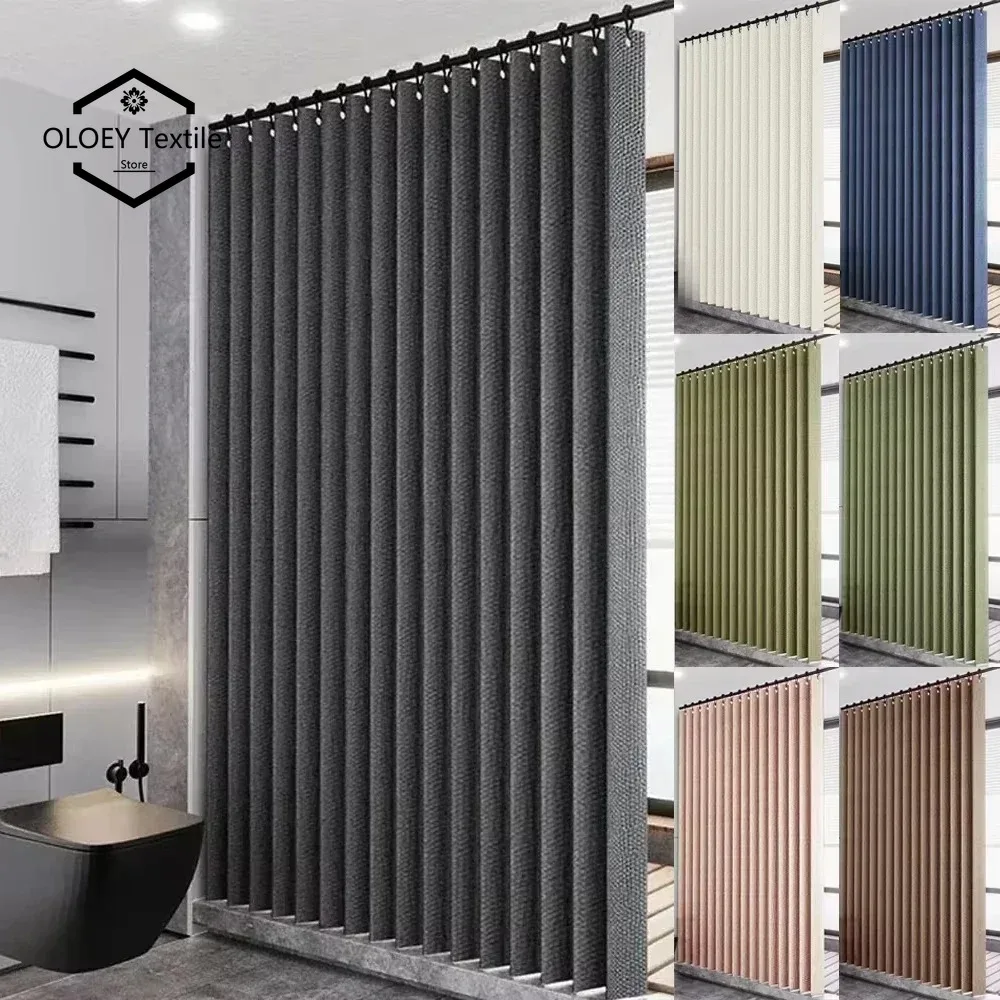 

Shower Curtain Magnetic Folding Shower CurtainsFabric Polyester Waterproof Shower Curtains Suitable for Family Bathroom
