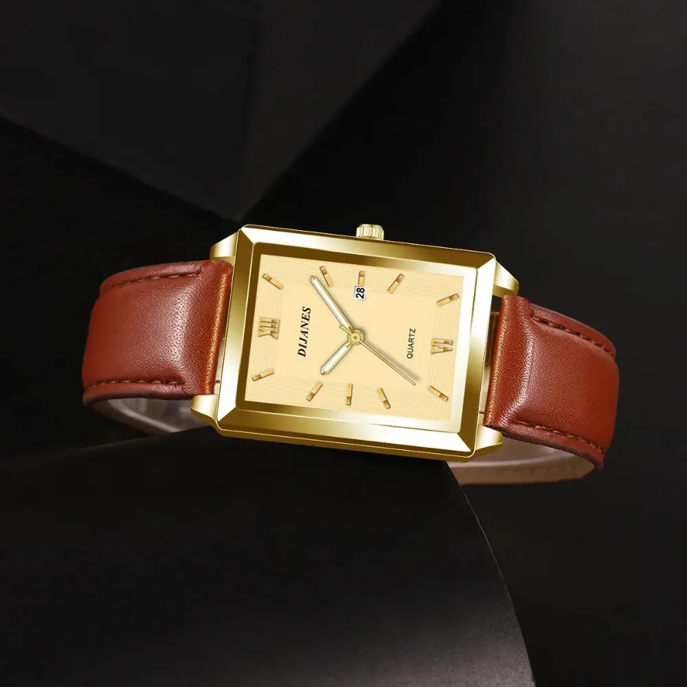 Luxury Watches Men Quartz Wristwatch Square Gold Man Business Clock Mens Watches Erkek Kol Saati Relojes De Pulsera De Cuarzo 시계