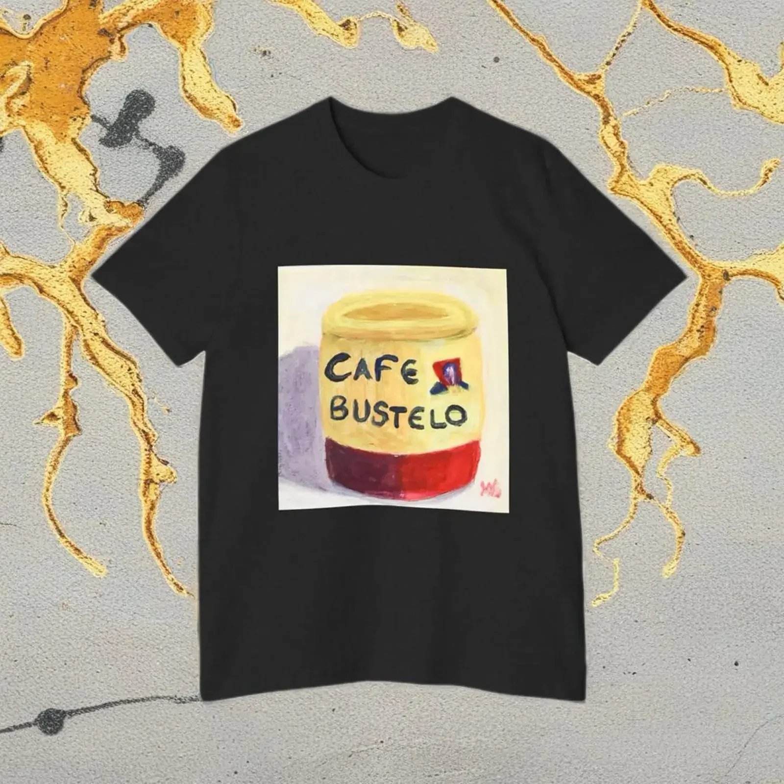 T-shirt café Bustelo, humoristique, vintage, streetwear, polyvalent, pour tous les jours, vêtements de créateur unisexes