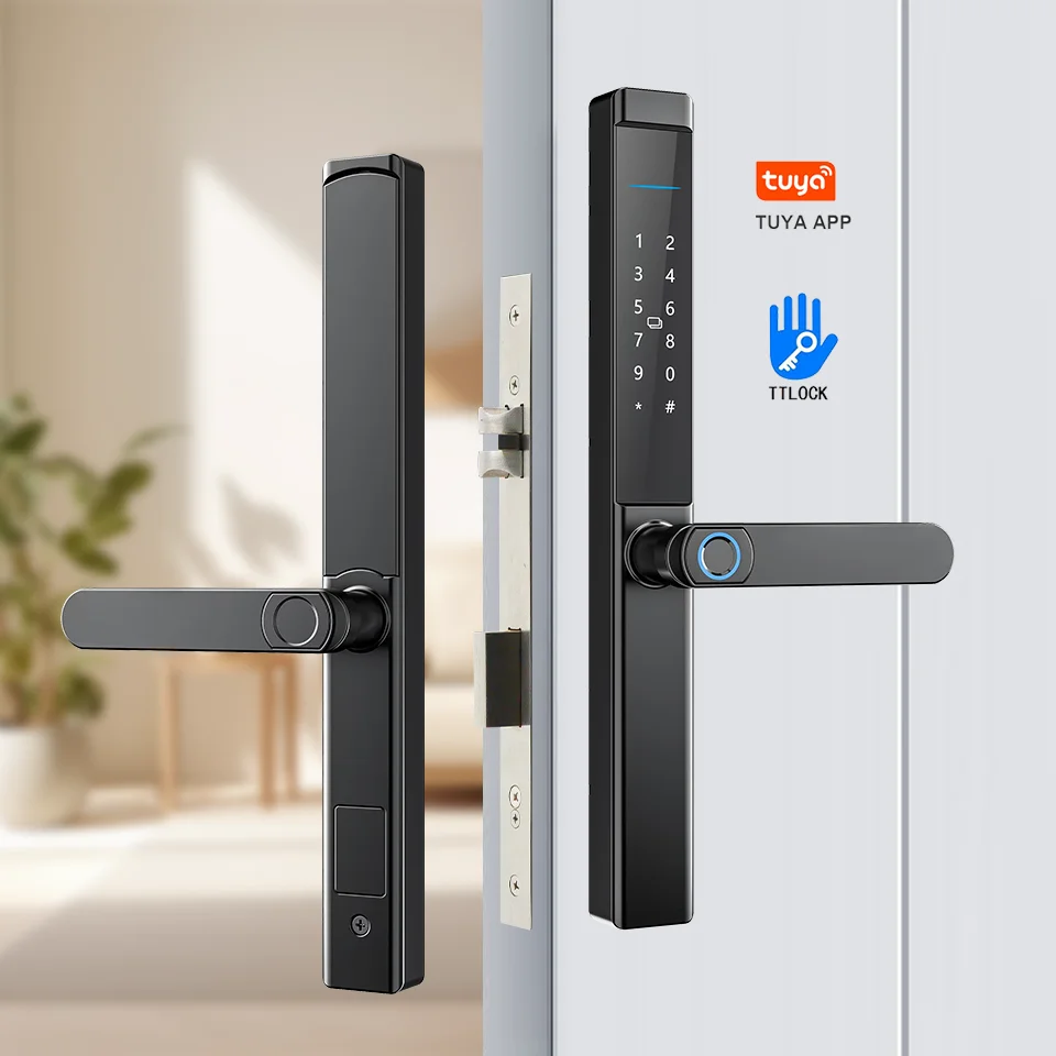 Electronic Patio Door Lock With Multi Unlock Ways Tuya Ttlock App for Sliding Aluminum Door