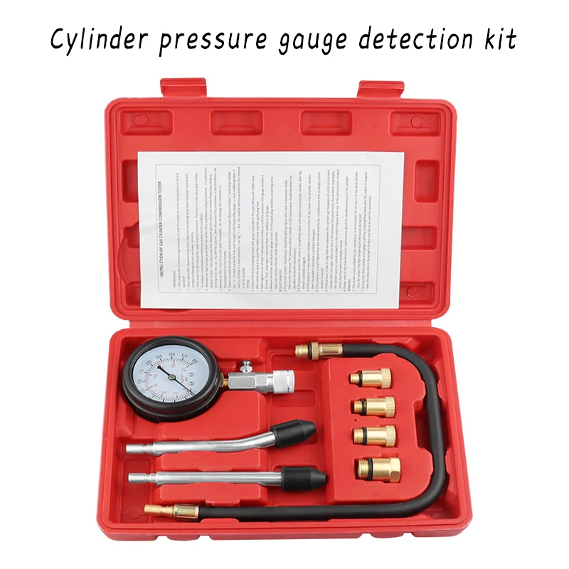 Cylinder Pressure Gauge Detection Kit Compression Leakage Detector Petrol Engine Leakdown Detection Automotive Tools