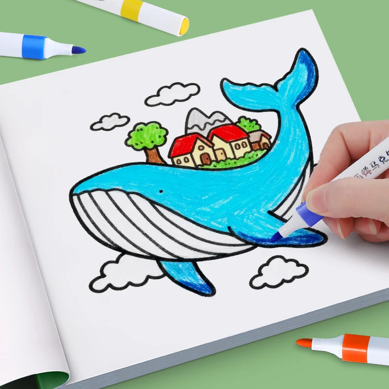 Children's Painted Painting Book Ocean Scene Bold-Easy Coloring Book Picture Book School Early Education Enlightenment image 4