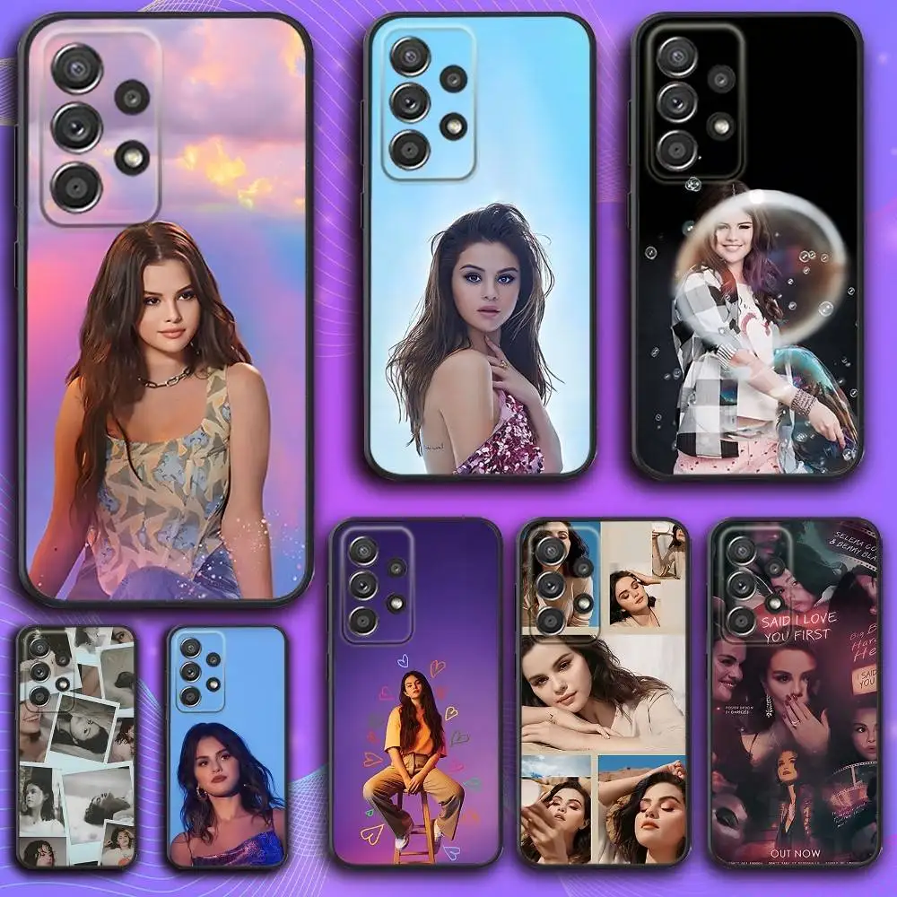 

S-Selena Singer Gomez Phone Case For Samsung S 25,24,23,22,30,21,10,9,Ultra,Plus,Lite,FE,4,5 G Soft Black Case